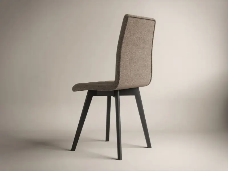 Scaun Karma Tapitat Cappuccino Negru — imaginea 2