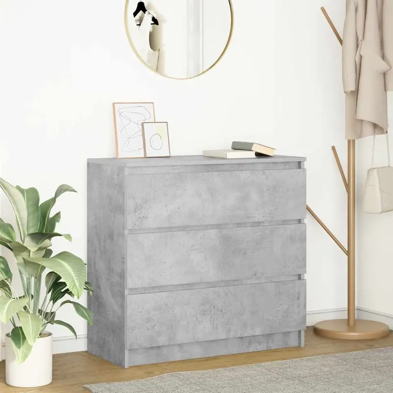 bufeta gri beton 80x35x76 cm lemn prelucrat