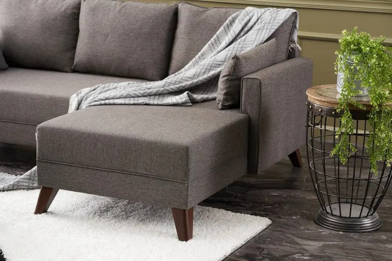 Canapea extensibilă Bella, Colț, Dreapta, Mini, Diverse culori, 205x81x85 cm - Maro