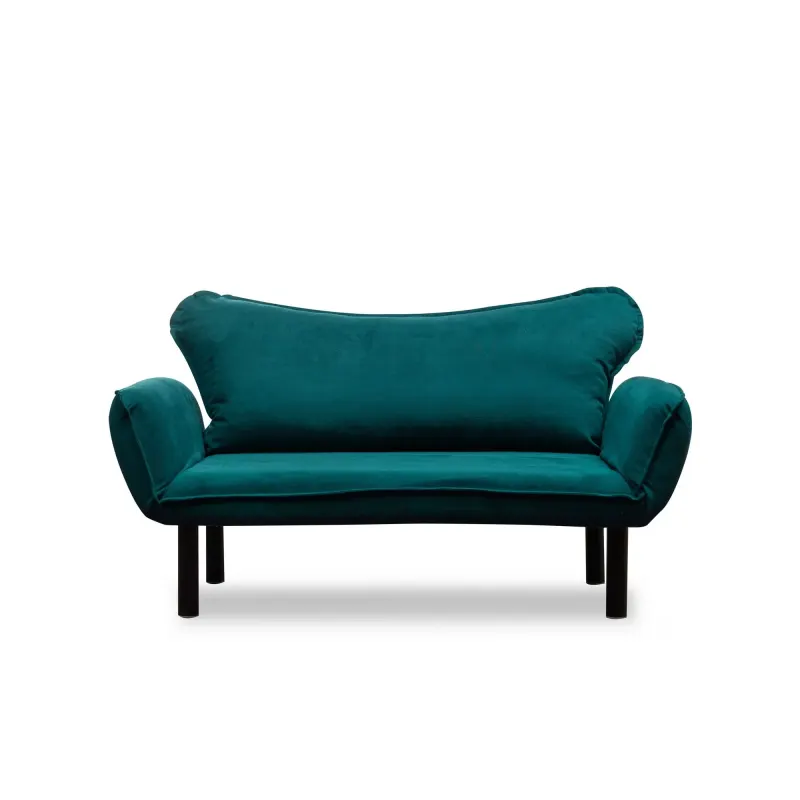 Canapea extensibila CHATTO, 2 locuri, albastru petrol, 150x70x75 cm