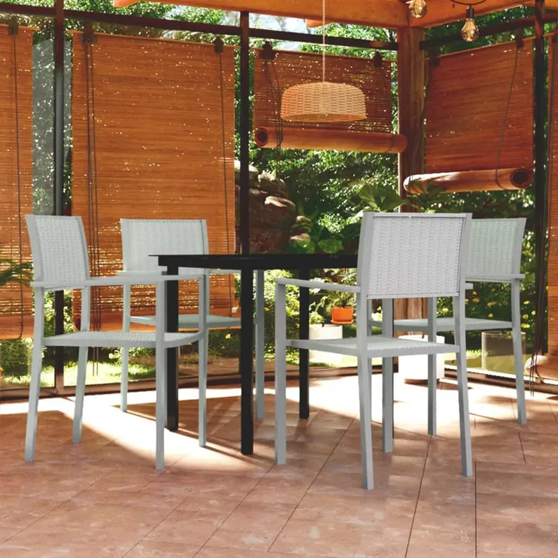 set de mobilier de gradina, 5 piese, alb
