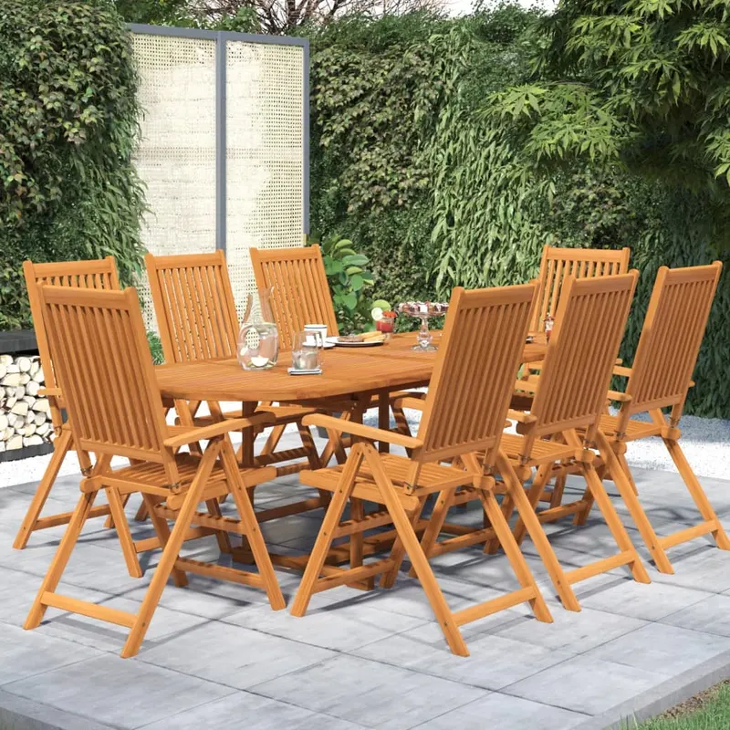 set mobilier de gradina, 9 piese, lemn masiv de acacia