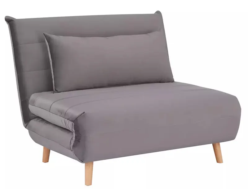 Fotoliu extensibil ROSAN VELVET - Grey