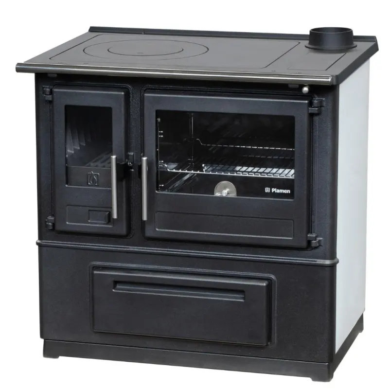Soba de gatit SL85 Alb cu plita si cuptor - 8kW - racord dreapta