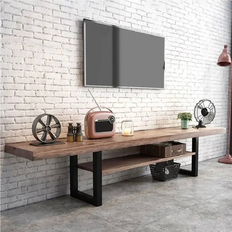 Comoda tv din lemn cu picioare metal ,200 cm,A-620 nuc-negru,30104