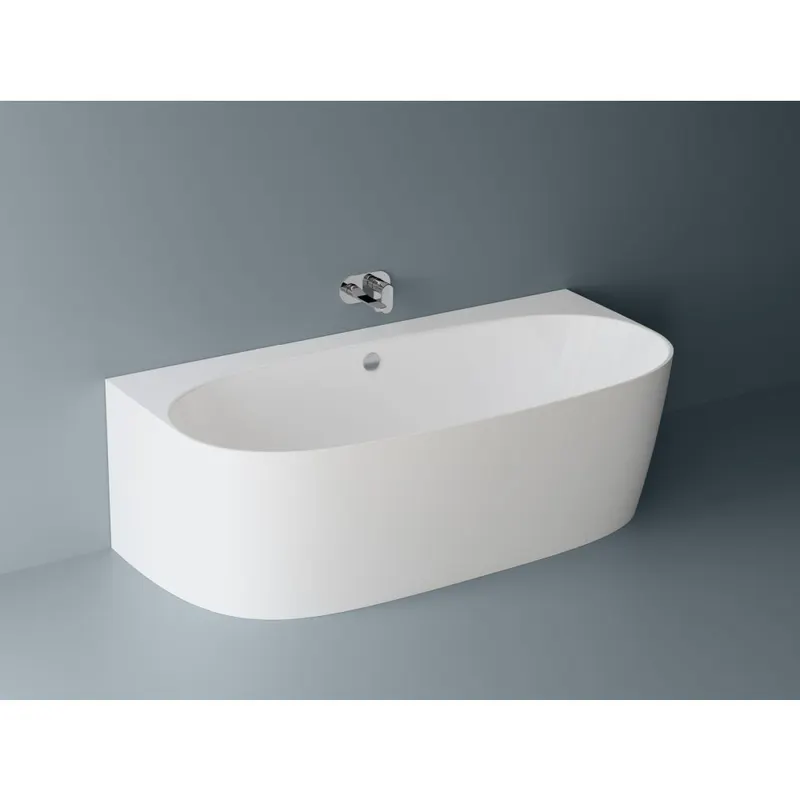 Cada freestanding compozit Marmite Como, 180 x 86 cm, lipita de perete, alb lucios