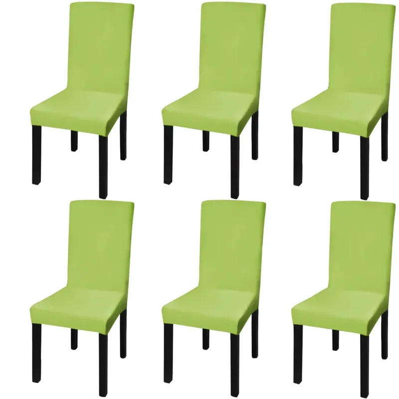 huse de scaun elastice drepte, 6 buc., verde