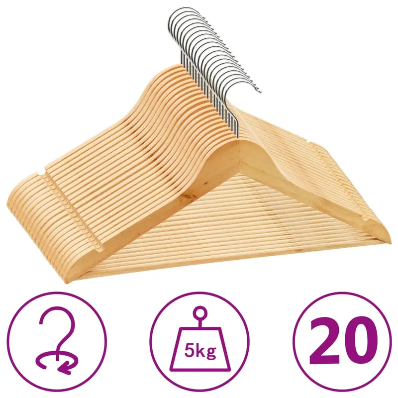 set de umerase anti-alunecare, 20 buc., lemn esenta tare
