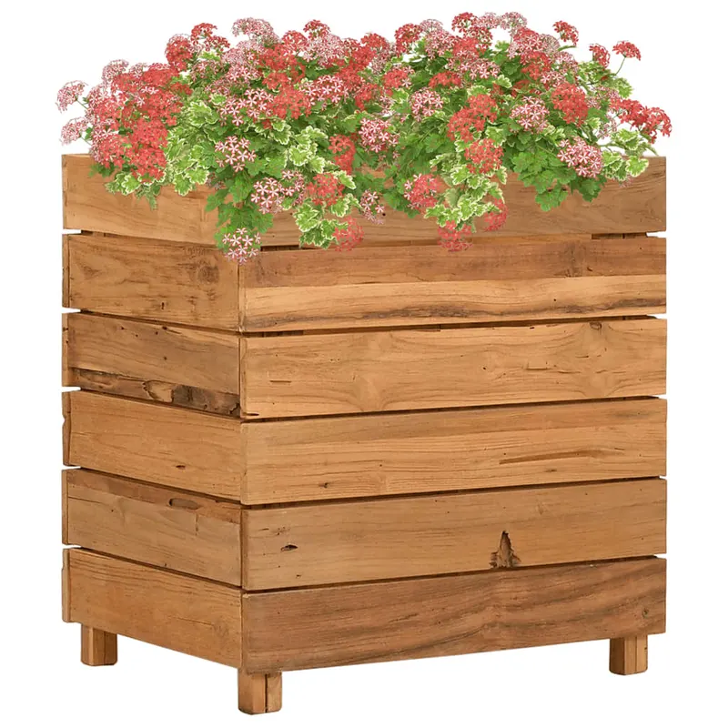 strat inaltat, 50x40x55 cm, lemn de tec reciclat si otel