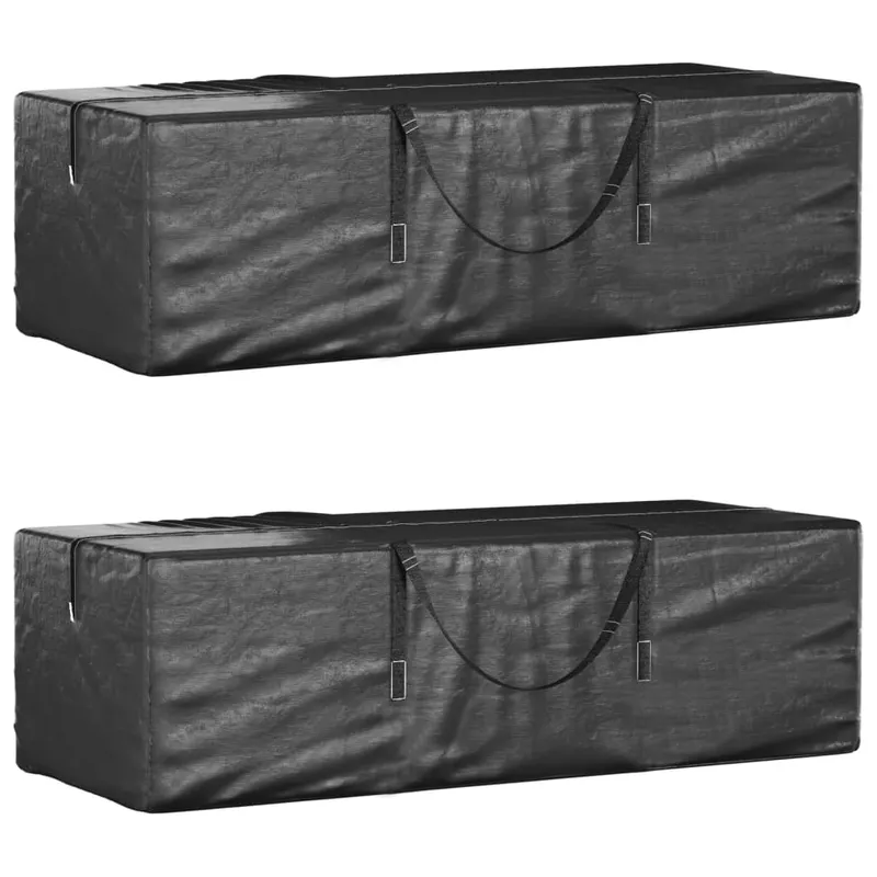 genti depozitare perne, 2 buc., negru 135x40x55 cm polietilena