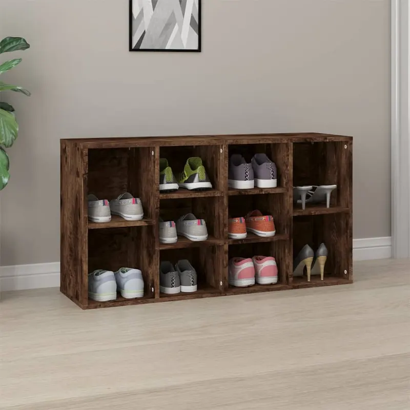 banca de pantofi, stejar fumuriu 103x30x54,5 cm lemn prelucrat