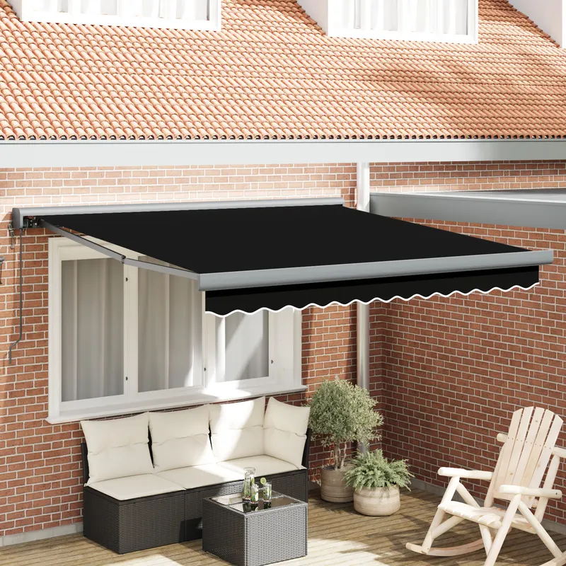 Marchiza retractabila automata neagra 300x250 cm, tesatura de inlocuire pentru marchiza pentru cadru 3x2.5 m negru