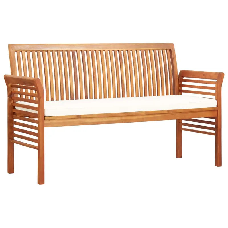 banca gradina cu 3 locuri & perna, 150 cm, lemn masiv acacia