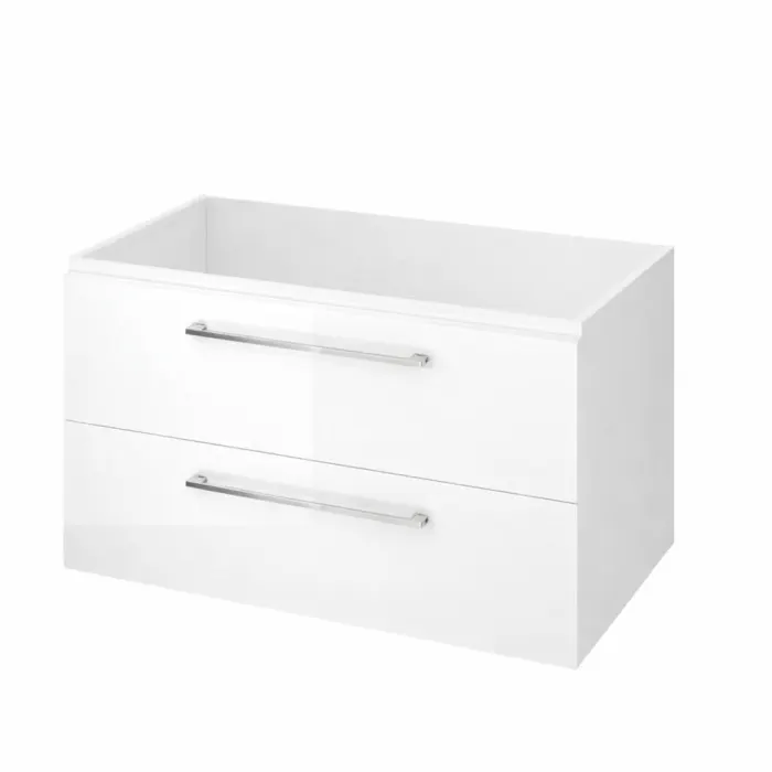 Dulap baie suspendat Lara 2 sertare pentru lavoar Como 90 cm, alb, Cersanit