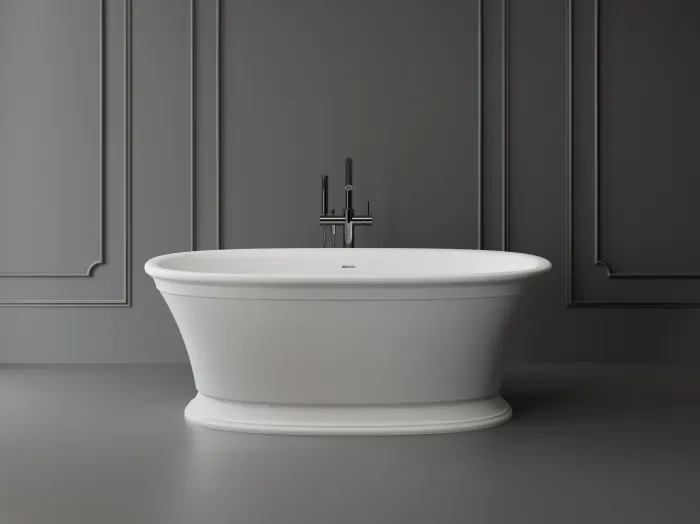 Cada freestanding ovala, compozit alb mat, interior lucios, 167x83x62.5 cm, Millesime