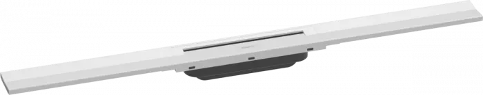 Rigola liniara de dus cu gratar din inox 800 mm, optiune scurtare, alb mat, Hansgrohe RainDrain Flex