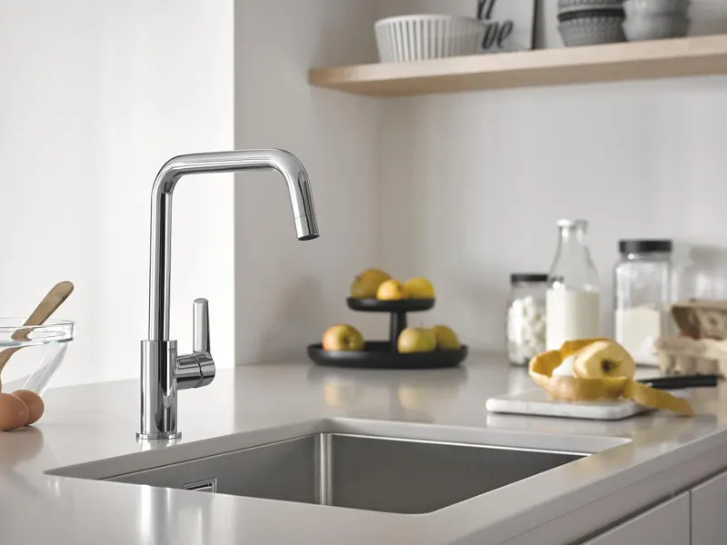 Baterie bucatarie Grohe 1012420000, 0.6 bar, 310 mm, 228 mm, 1 orificii instalare, 1 sprayuri, 150 unghi pivotare, Crom