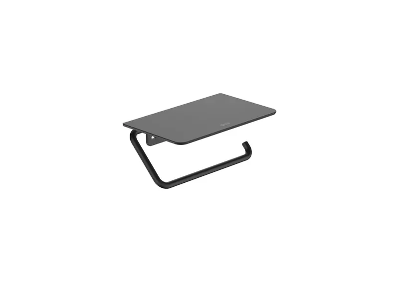Suport hartie igienica Roca A817889NB0, 150 mm, 90 mm, 1 role hartie, 2 orificii instalare, pe perete, Negru