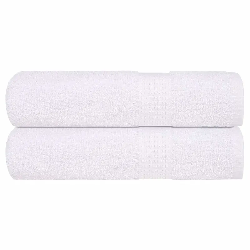 Prosoape de baie, frogn, 2 buc., alb, 100x150 cm, 360 g/m2