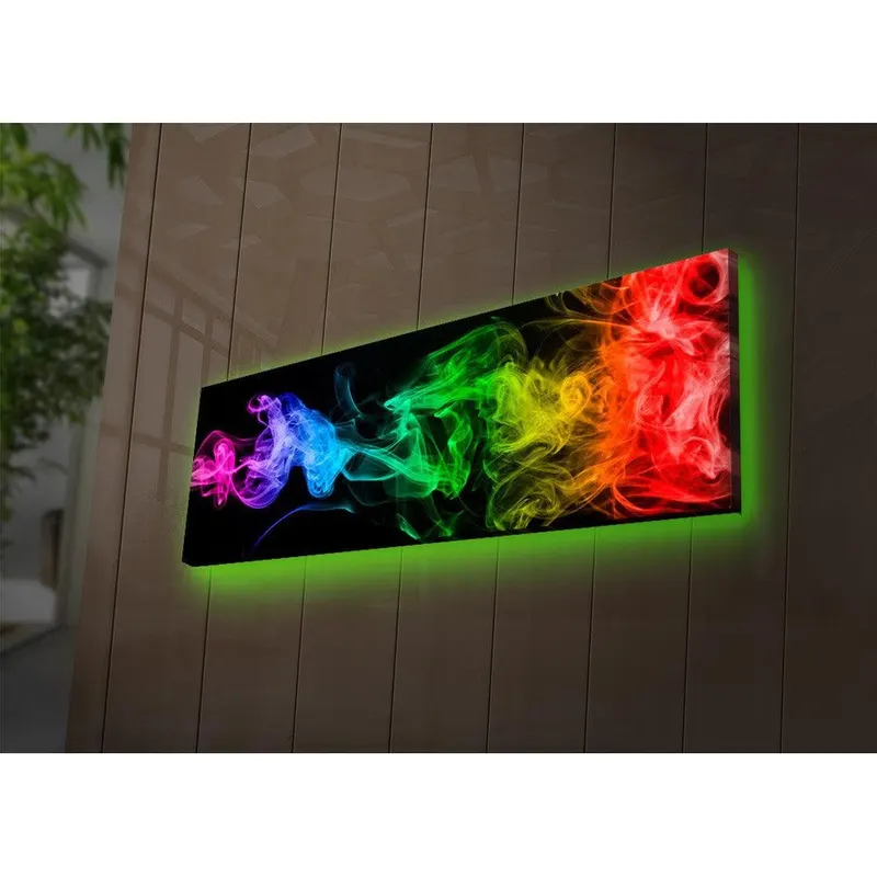 Tablou Canvas cu Led Pride fara priza, Multicolor, 90x30 cm - Multicolor