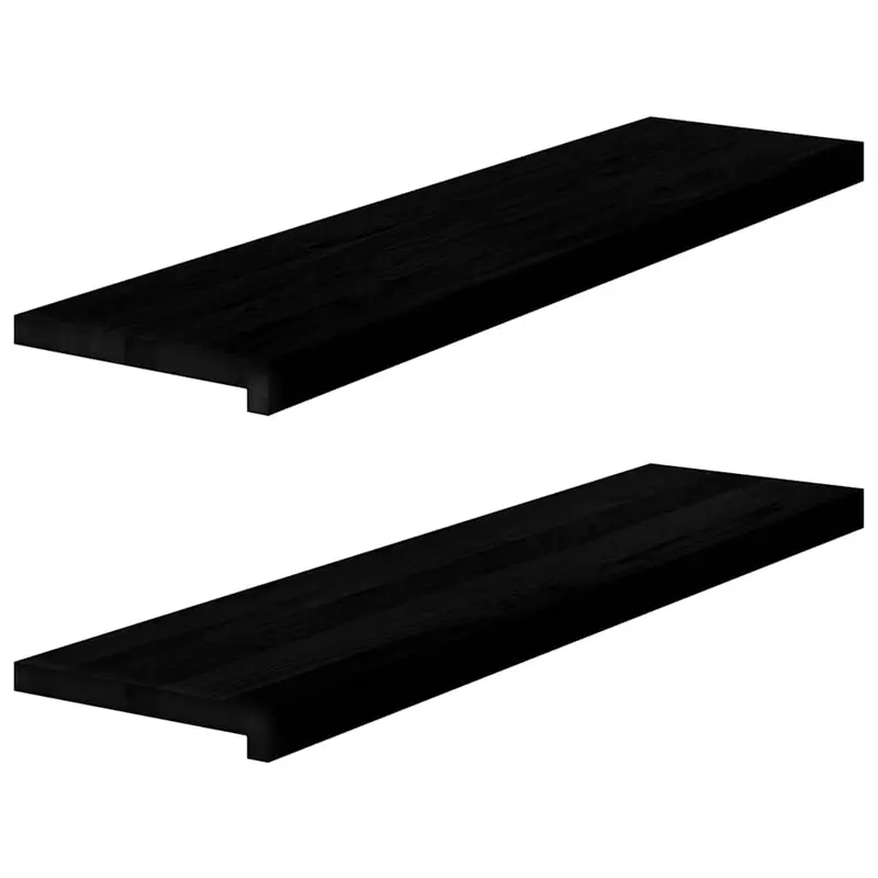 glafuri 2 buc maro inchis 100x25x2 cm lemn masiv de stejar