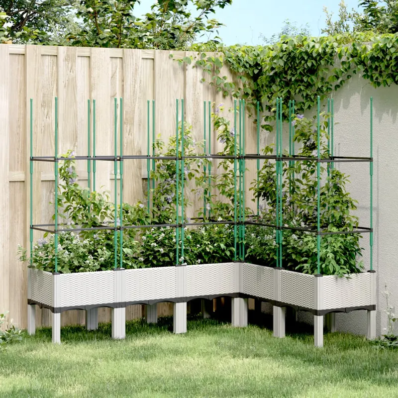 jardiniera de gradina cu spalier, alb, 160x120x142,5 cm pp