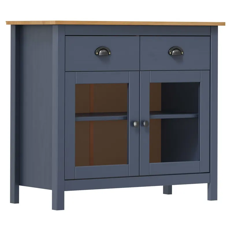 servanta hill, gri, 90x40x80 cm, lemn masiv de pin