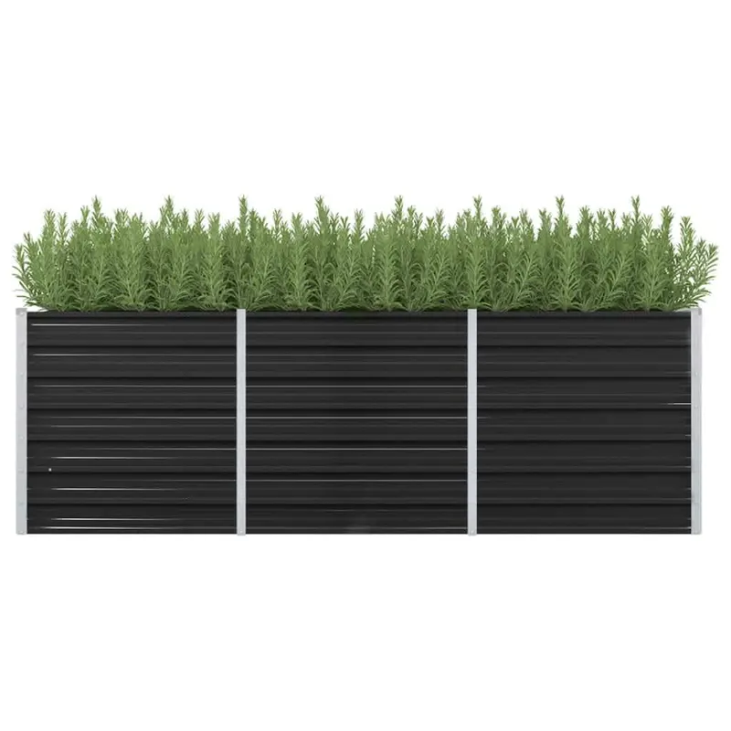 strat inaltat de gradina antracit 240x80x77 cm otel galvanizat