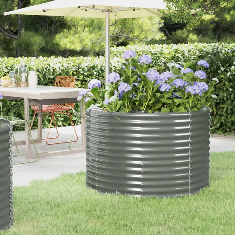 jardiniera gradina gri 100x100x68 cm otel vopsit electrostatic