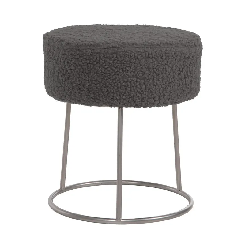 Taburet VIZINY BOUCLE Ø35 CM - Grey