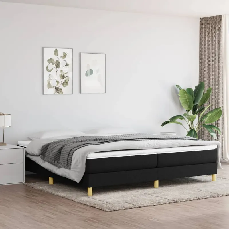 cadru de pat, negru, 200x200 cm, material textil