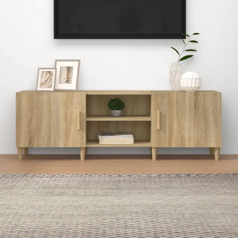 comoda tv, stejar sonoma, 150x30x50 cm, lemn compozit