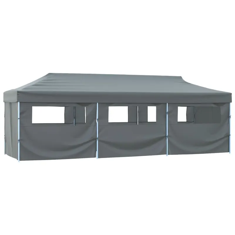 cort petrecere pliabil cu 8 pereti laterali, antracit, 3 x 9 m
