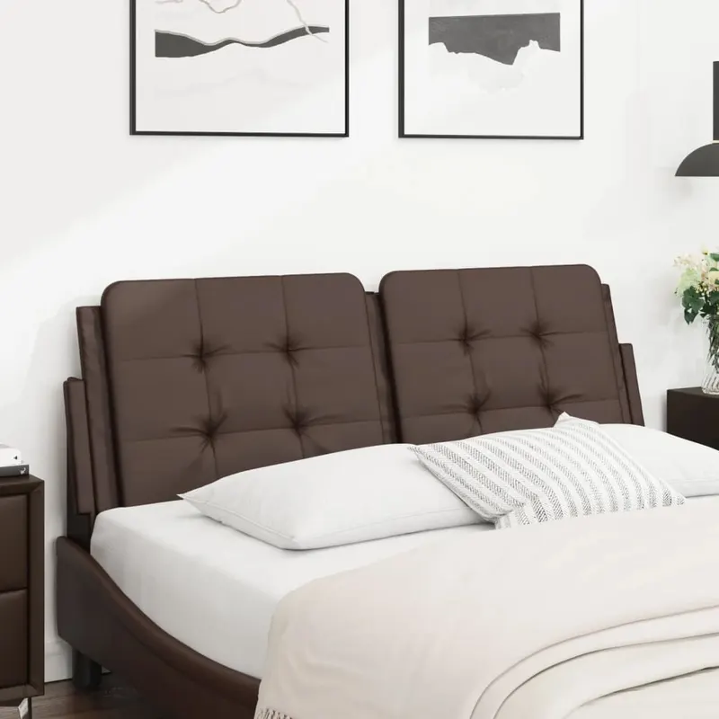 perna pentru tablie pat, maro, 120 cm, piele artificiala