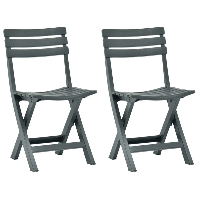 scaune de gradina pliabile, 2 buc., verde, plastic