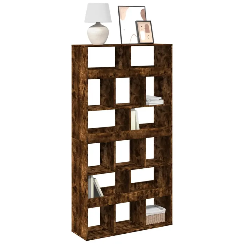 biblioteca, stejar fumuriu, 100x33x187,5 cm, lemn prelucrat