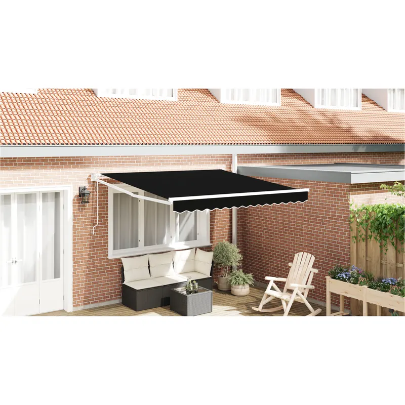 Marchiza retractabila automata negru 350x250 cm, material de inlocuire pentru marchiza pentru cadru de 3.5x2.5 m negru