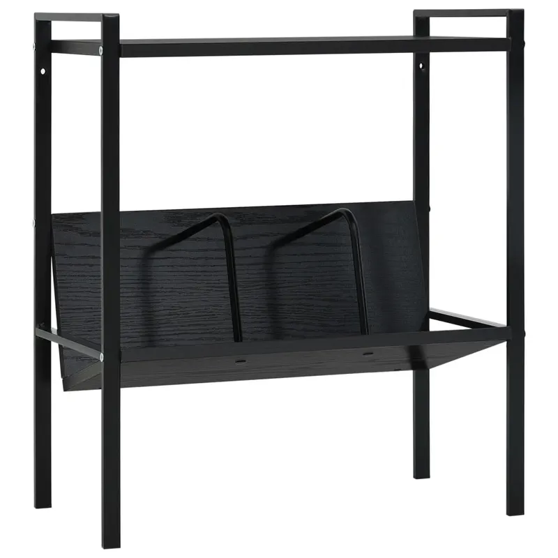 etajera carti 2 rafturi, negru, 52x28x59 cm, lemn prelucrat