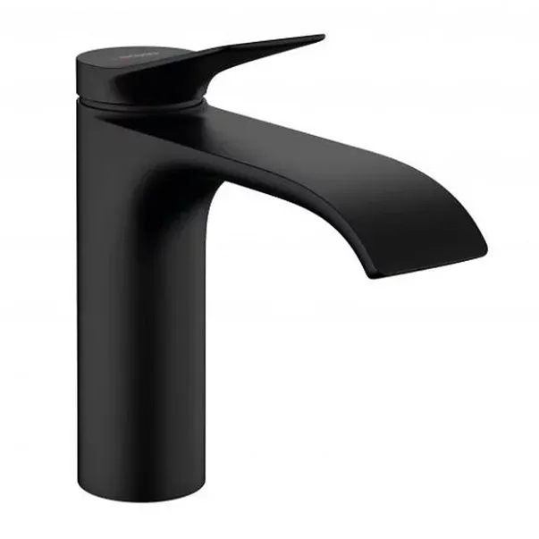 Baterie lavoar, Hansgrohe, Vivenis 110, cu ventil, negru mat