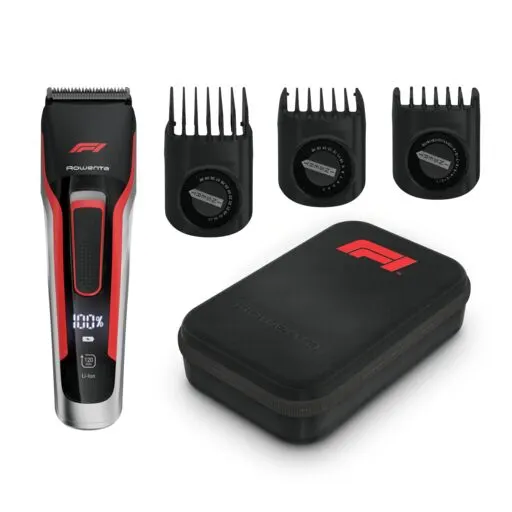 Aparat de Tuns ROWENTA Formula 1 TN524MF0, Acumulator, 120 min autonomie, Rosu