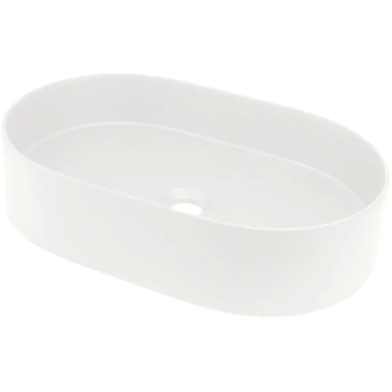 Lavoar pe blat compozit alb Deante Silia, oval, 55 cm