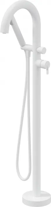 Baterie pentru cada freestanding, alb, cu set de dus, Deante Silia