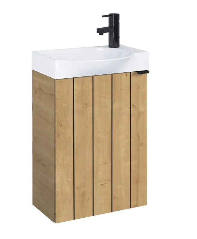 Dulap cu lavoar Roca A852444574, lavoar Micro Plus, montaj pe perete, lavoar inclus, tip deschidere maner, tip maner exterior