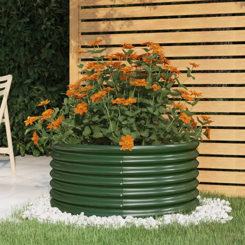 jardiniera gradina verde 80x80x36 cm otel vopsit electrostatic