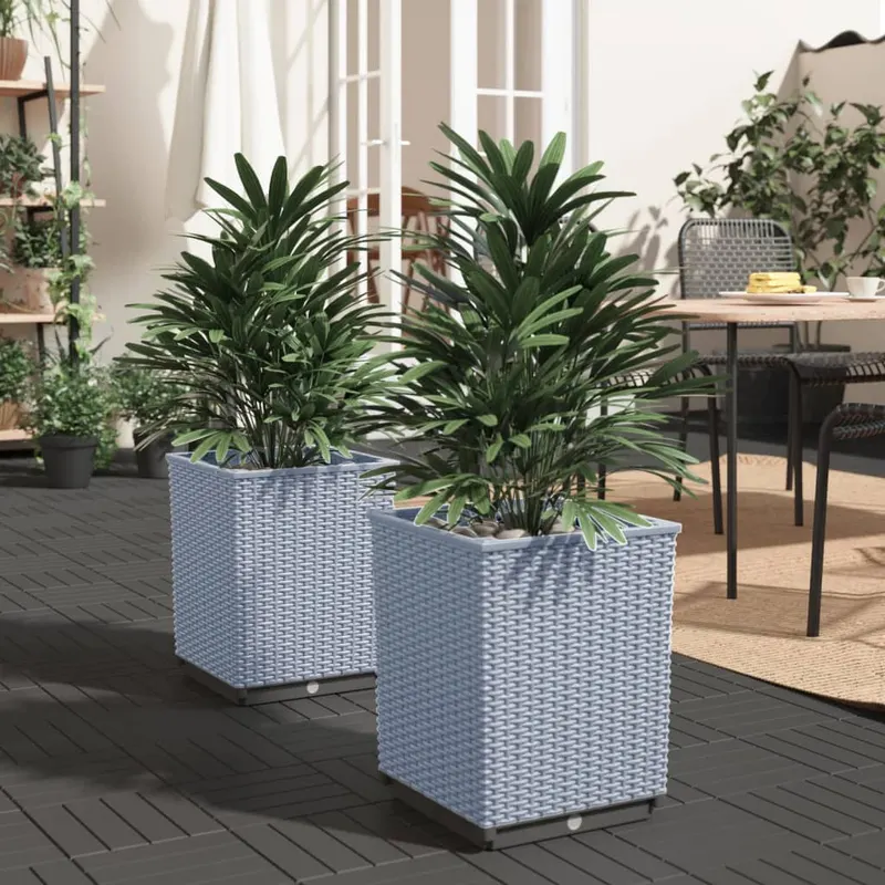 jardiniere, 2 buc., gri deschis, 30x30x37 cm, polipropilena