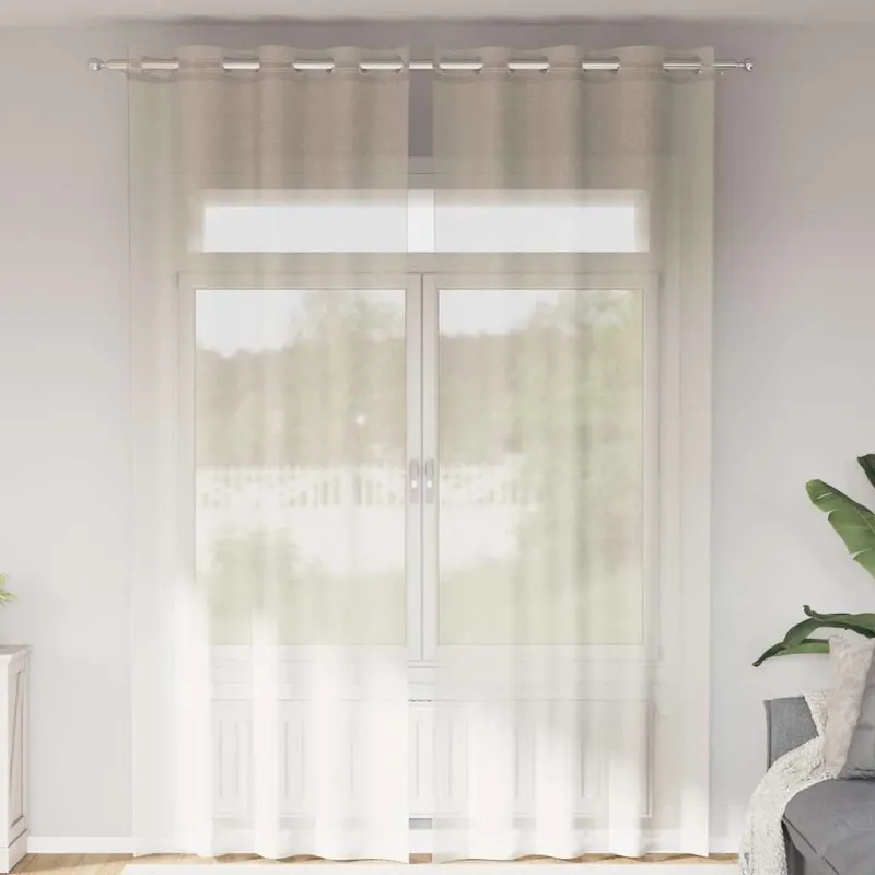 perdele voile cu oelii 2 buc crem 140x260 cm