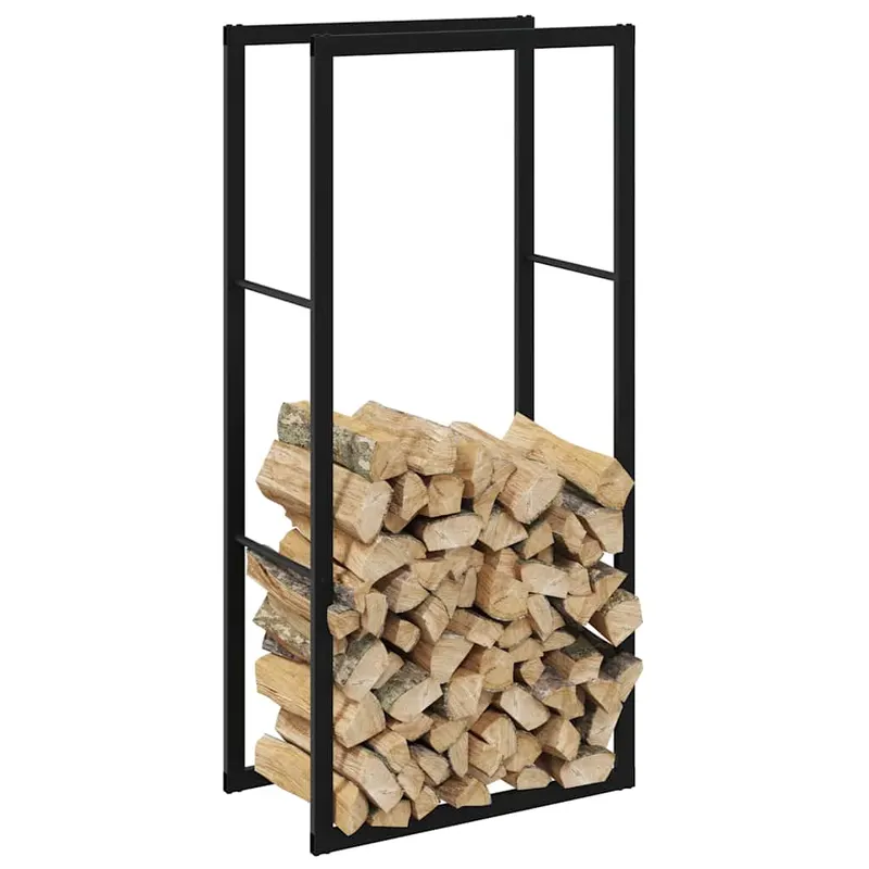 rastel pentru lemne de foc, negru, 55x30x116 cm otel