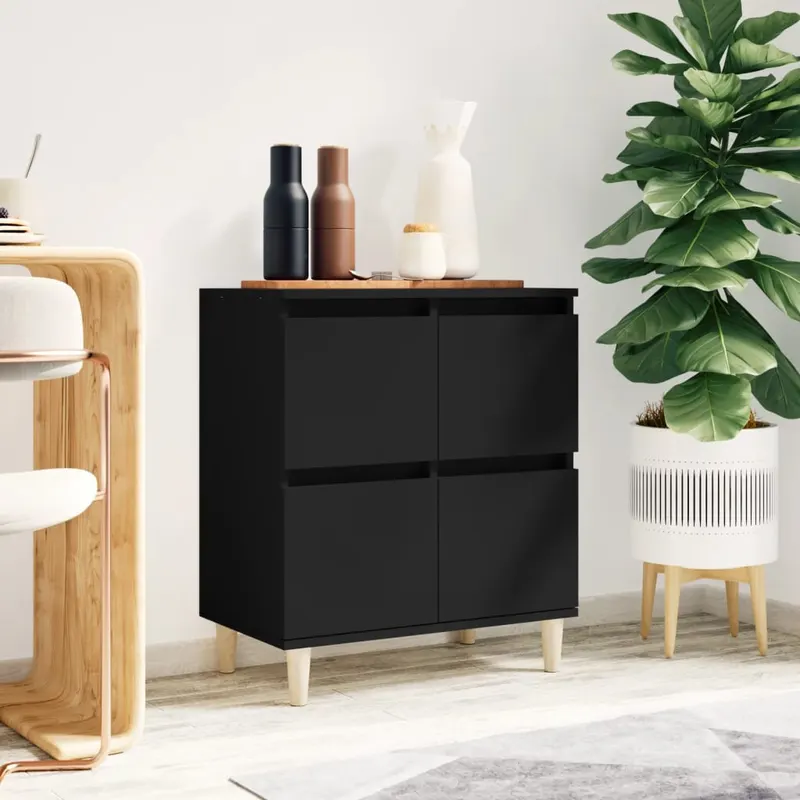 servanta, negru, 60x35x70 cm, lemn prelucrat