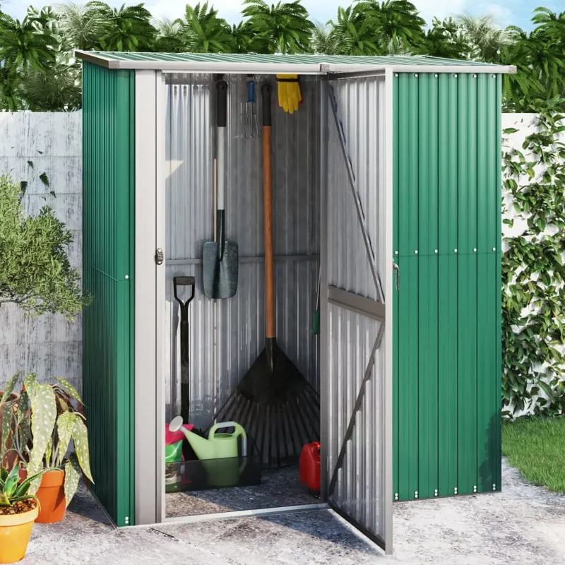 sopron pentru gradina, verde, 180,5x97x209,5 cm, otel zincat