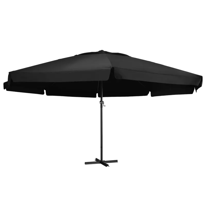 umbrela de soare de gradina, stalp din aluminiu, negru, 500 cm